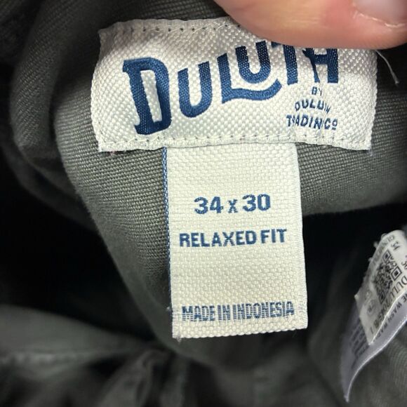 Duluth Trading Co Canvas Pants Gray Relaxed Fit Flex Fire Hose 33x30 Hiking - Picture 5 of 5